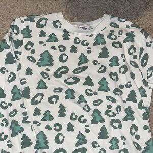 Cheetah print & Christmas tree sweater target mighty fine size L